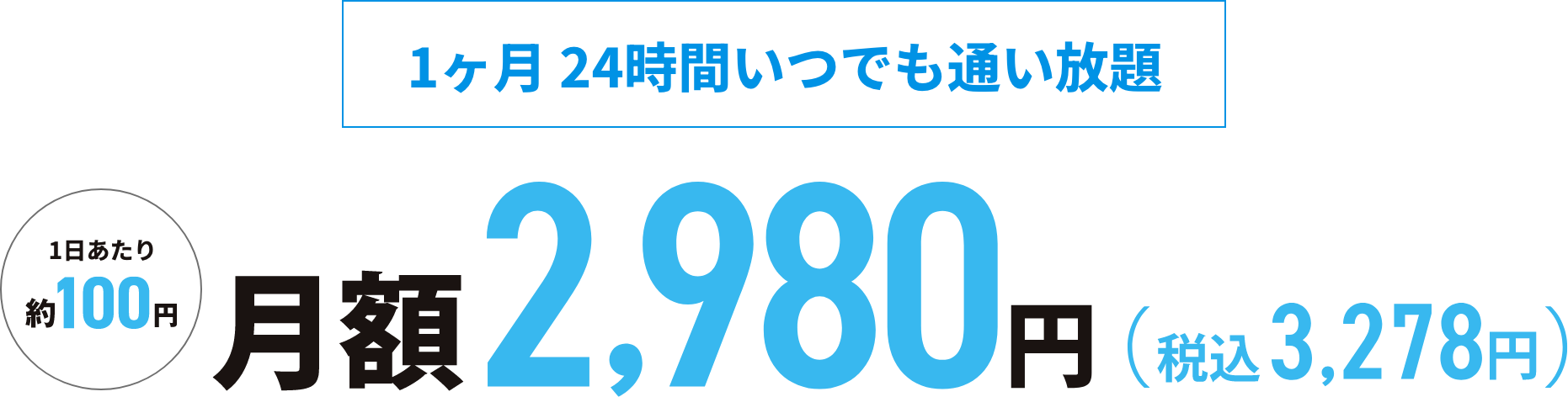月額2980円(1ヶ月通い放題)